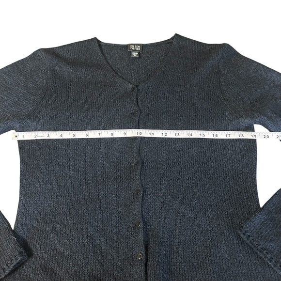Eileen Fisher Black Silk/Mohair Sweater Size Medium - Picture 6 of 11